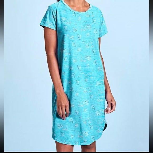 New FRESH PRODUCE Small Pink $72 SEASIDE Escape KYLIE Tee Dress Tropical Print - Picture 4 of 16